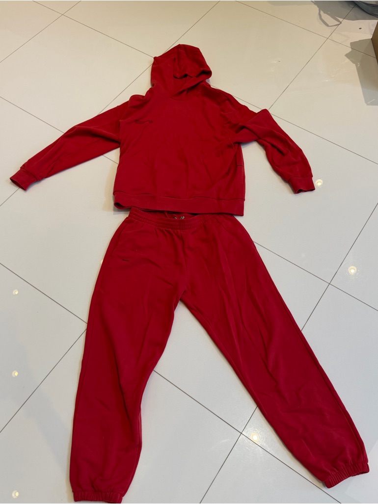 Pangaia Womens 365 Midweight Hoodie And Jogger Set - Goji Red